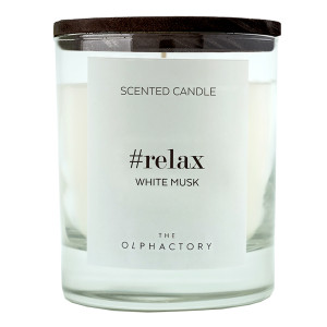 VV401MBBTO Свеча ароматическая the olphactory, relax black, Белый мускус, 40 ч Ambientair