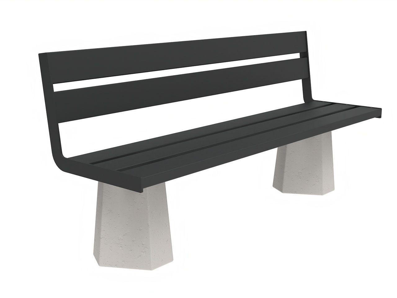 Металлическая и бетонная скамья со спинкой Lazzari Stone ARCH-00059094 - Вид №6