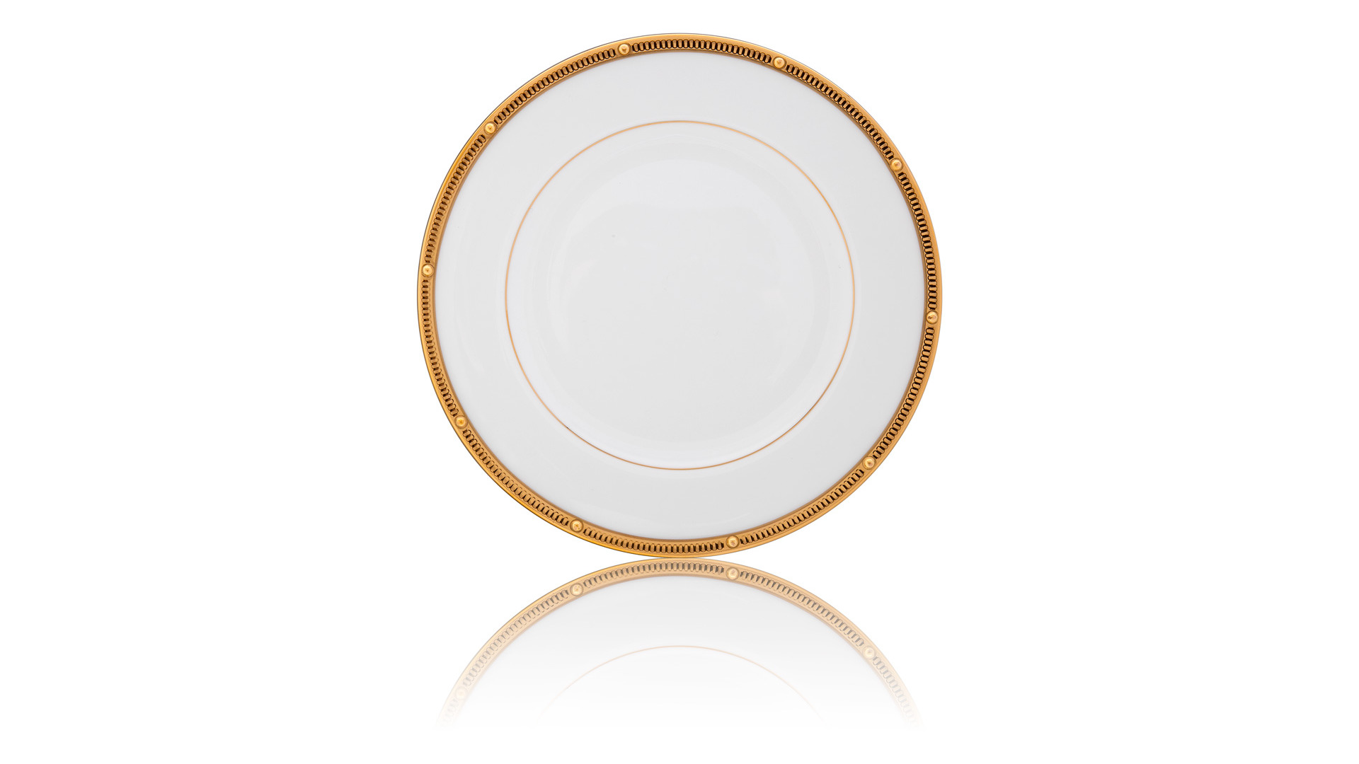 10665421 Noritake Набор из 6 тарелок десертных Noritake "Рочель,золотой кант" 17см Фарфор костяной  - Вид №1