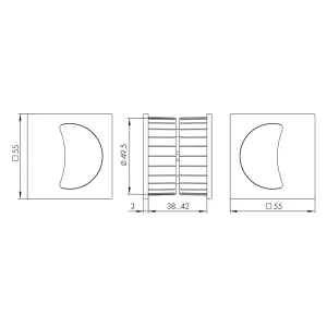 91374142 Ручка для раздвижных дверей Armadillo SH.QUADRO55.010 CP-8 хром STLM-1379755