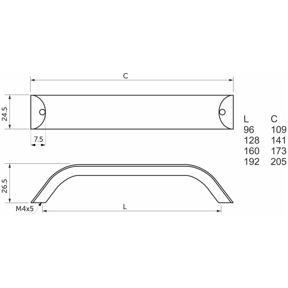 Мебельная ручка-скоба WPY 337 L-128 128 мм белый AKS STLM-2207633 - Вид №5