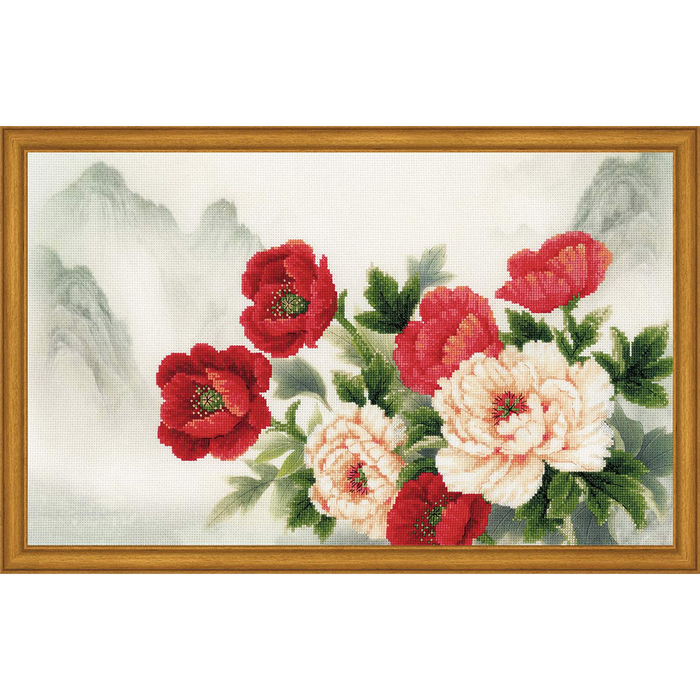 0050 РТ Набор для вышивания Восточный букет 50 х 30 см RIOLIS Частичная вышивка 