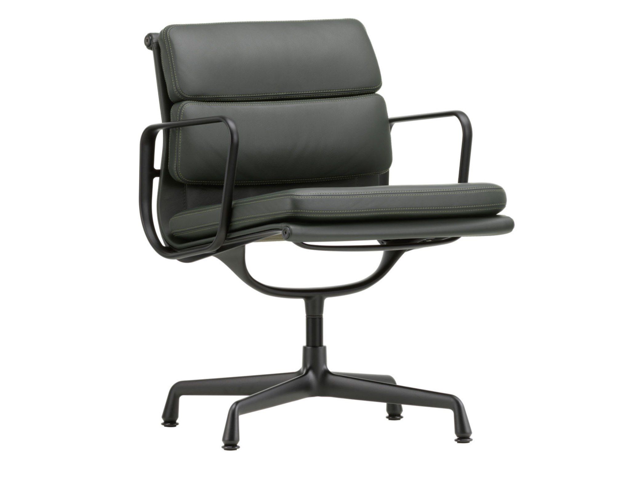 Кожаный спиц поворотный стул с подлокотниками VITRA Eames Soft Pad Group ARCH-00078216