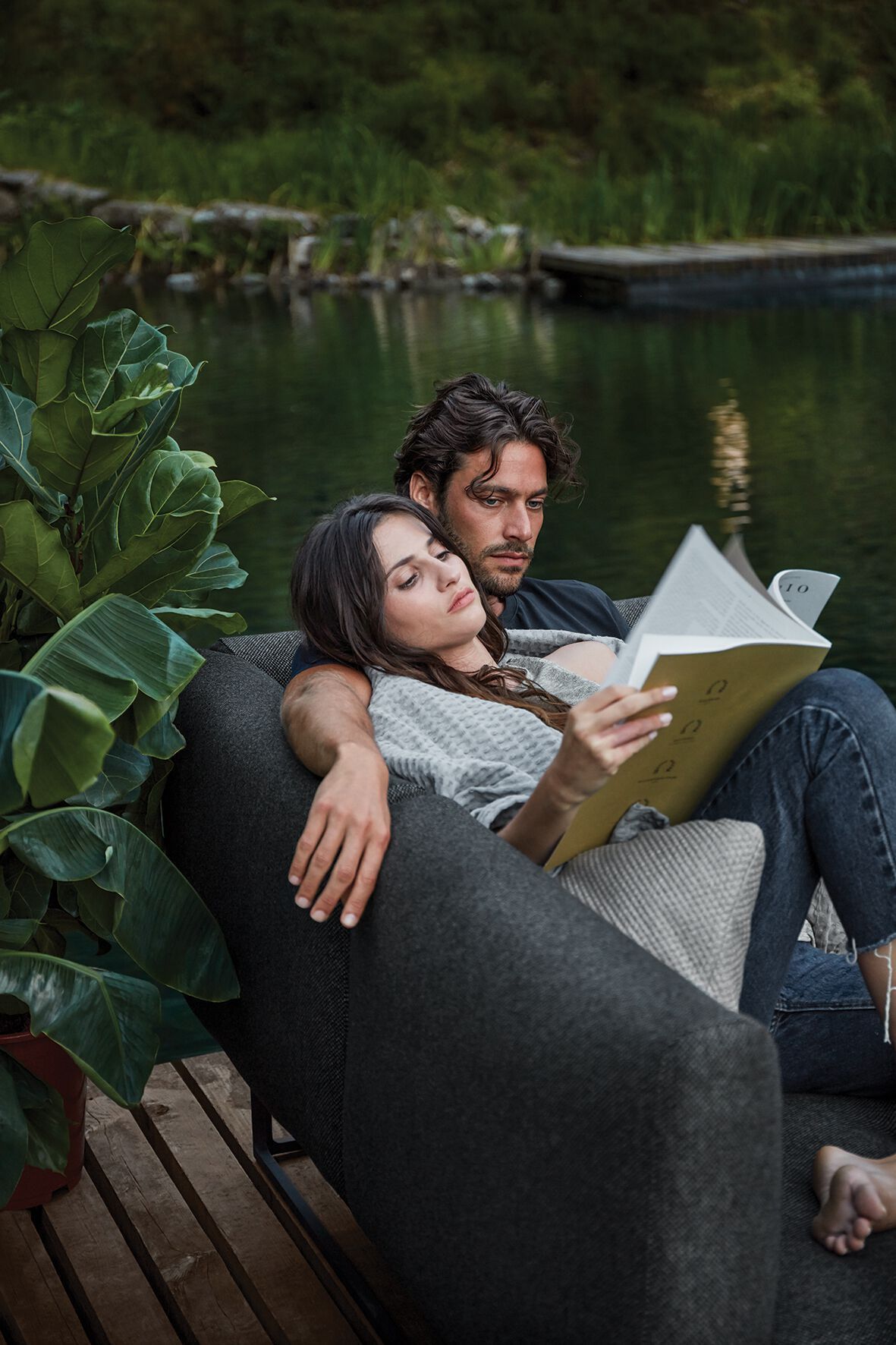 Угловое садовое кресло из ткани Gloster Майя ARCH-00051219 - Вид №11