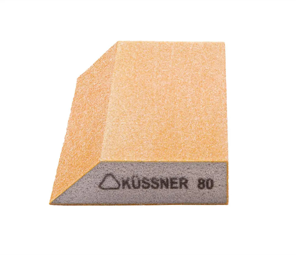 91201022 Губка шлифовальная абразивная четырехсторонняя Kussner трапеция Soft P80 125x90x25 мм STLM-0516022