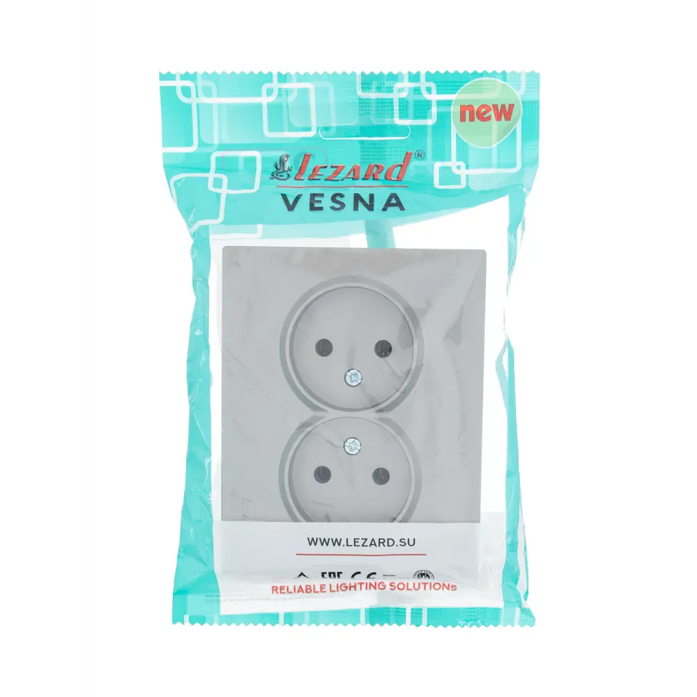 Двойная розетка Lezard Vesna платина для скрытого монтажа 87103787 STLM-1564233 - Вид №4