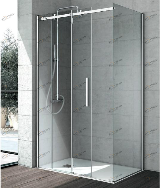 Gruppo Geromin Душевая кабина угловая хрустальная с раздвижной дверцей Flow sun-id-1439211