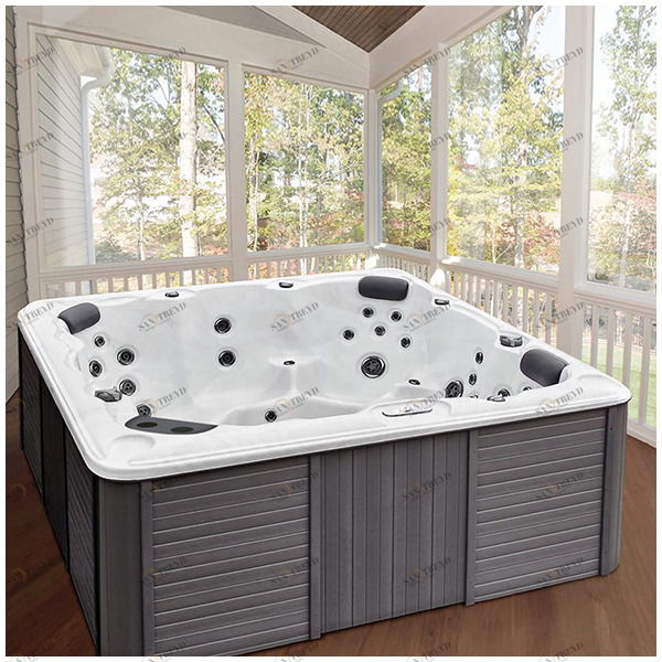 Минибассейн Gruppo Treesse Zanzibar PZAN01BP с гидромассажем хромотерапией прямоугольный