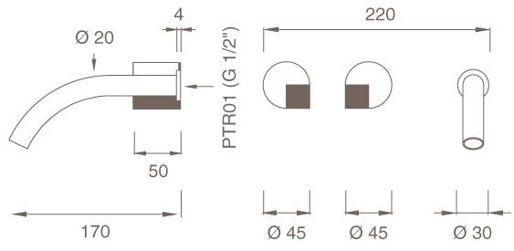 Ceadesign Группа из 2 смесителей открытого / закрытого типа Duet Det 21 - Вид №1
