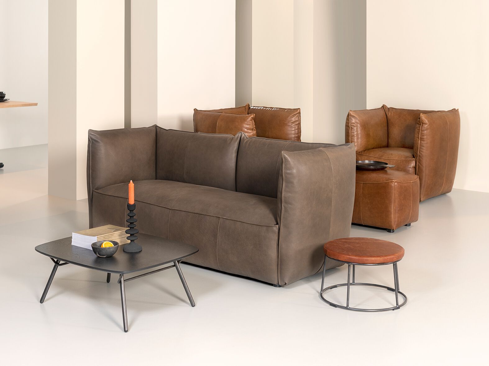 Секционный кожаный диван Jess Vasa ARCH-00148783 - Вид №1