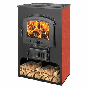 Печь-камин Везувий ПК-03 (224) с плитой (красная)