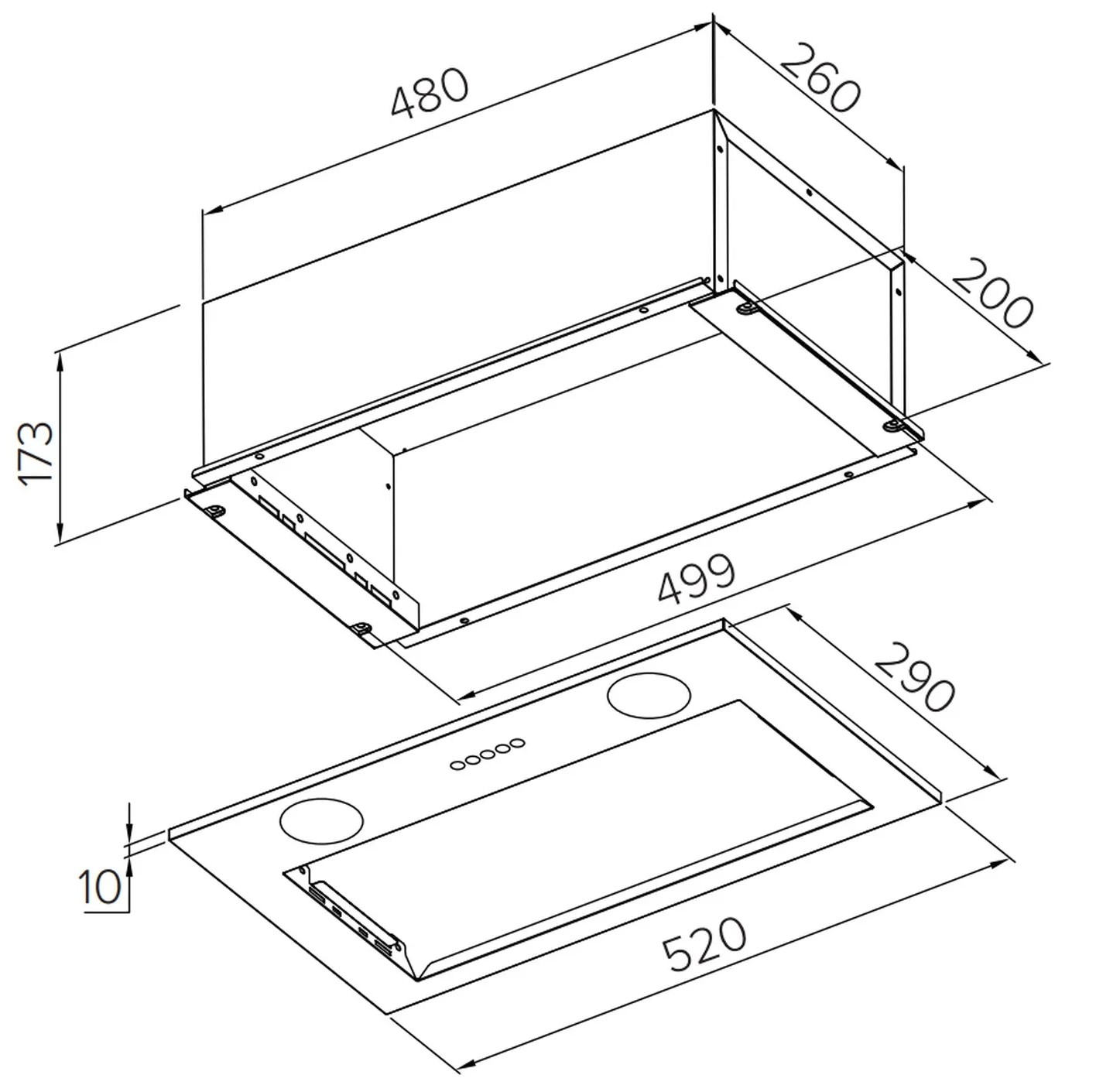 9168695 Вытяжка полновстраиваемая Meferi INBOX52WH POWER белый STDN-0150534 - Вид №12