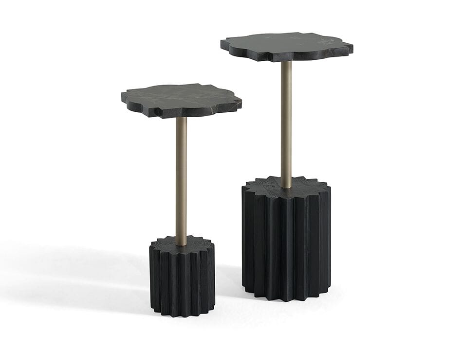 Высокий деревянный журнальный столик с мраморной столешницей NDESIGN Ezora ARCH-00065096