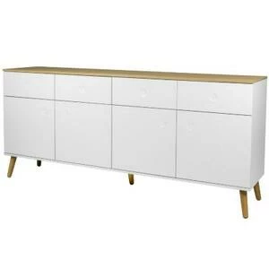 Сервант Tenzo Dot, 86х192х43 см, дуб, белый