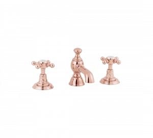 Gentry Home Смеситель для раковины мостик на 2 отверстия 200мм Mayfair Розовое золото GH101002