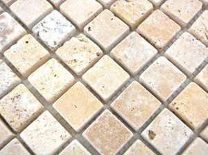 Мозаика из травертина gold, silver и грецкого ореха
