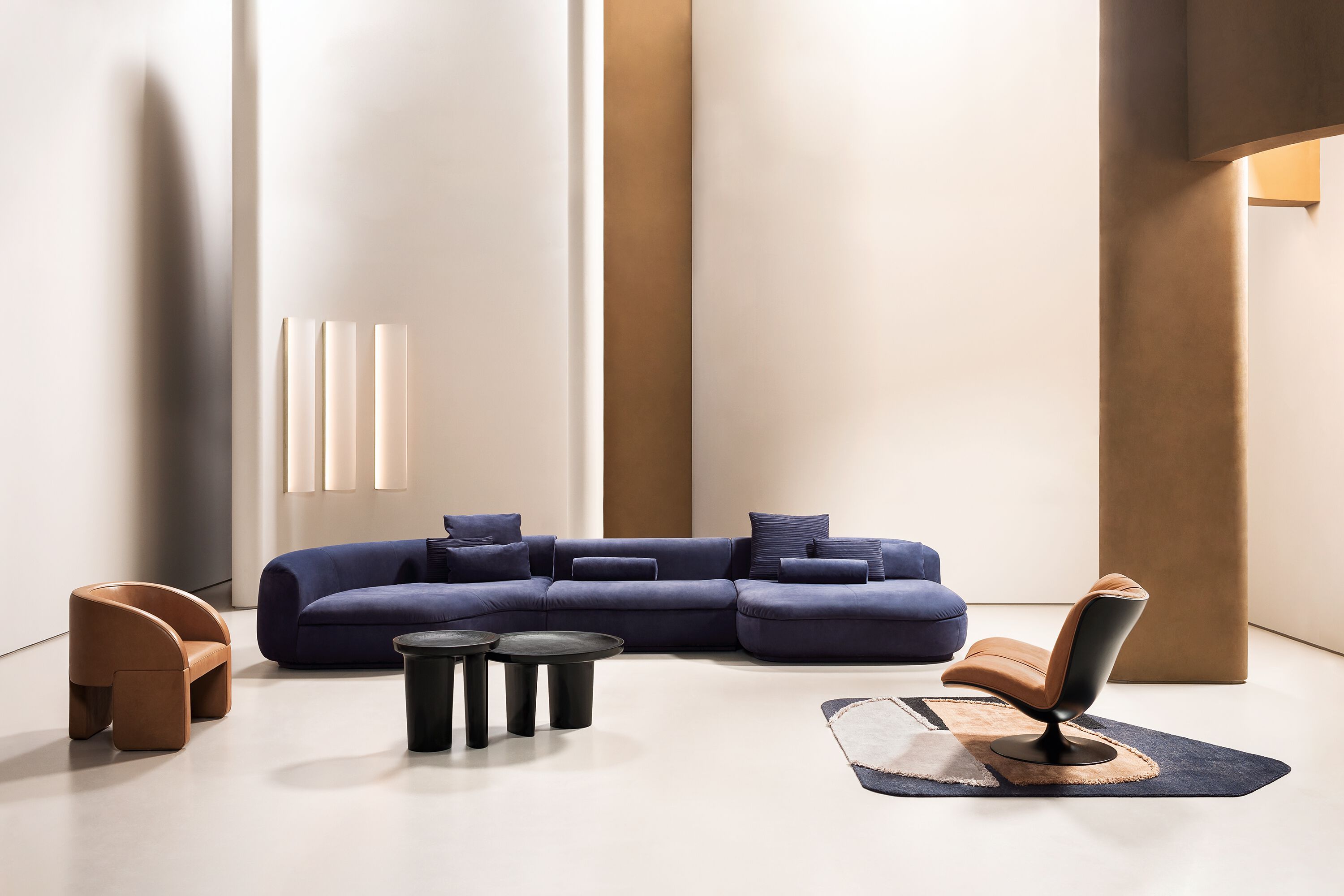 Кожаный модульный изогнутый диван Baxter Piaf ARCH-00022019 - Вид №2