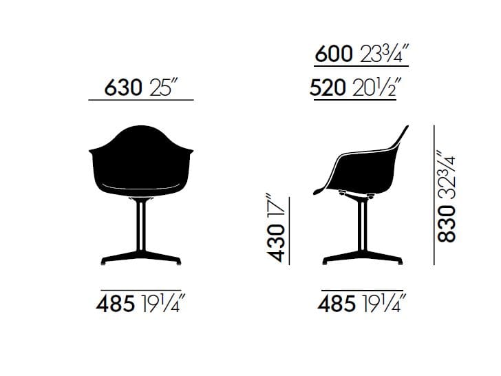 Стул из стекловолокна с подлокотниками VITRA Eames Fiberglass Chair ARCH-00033184 - Вид №11