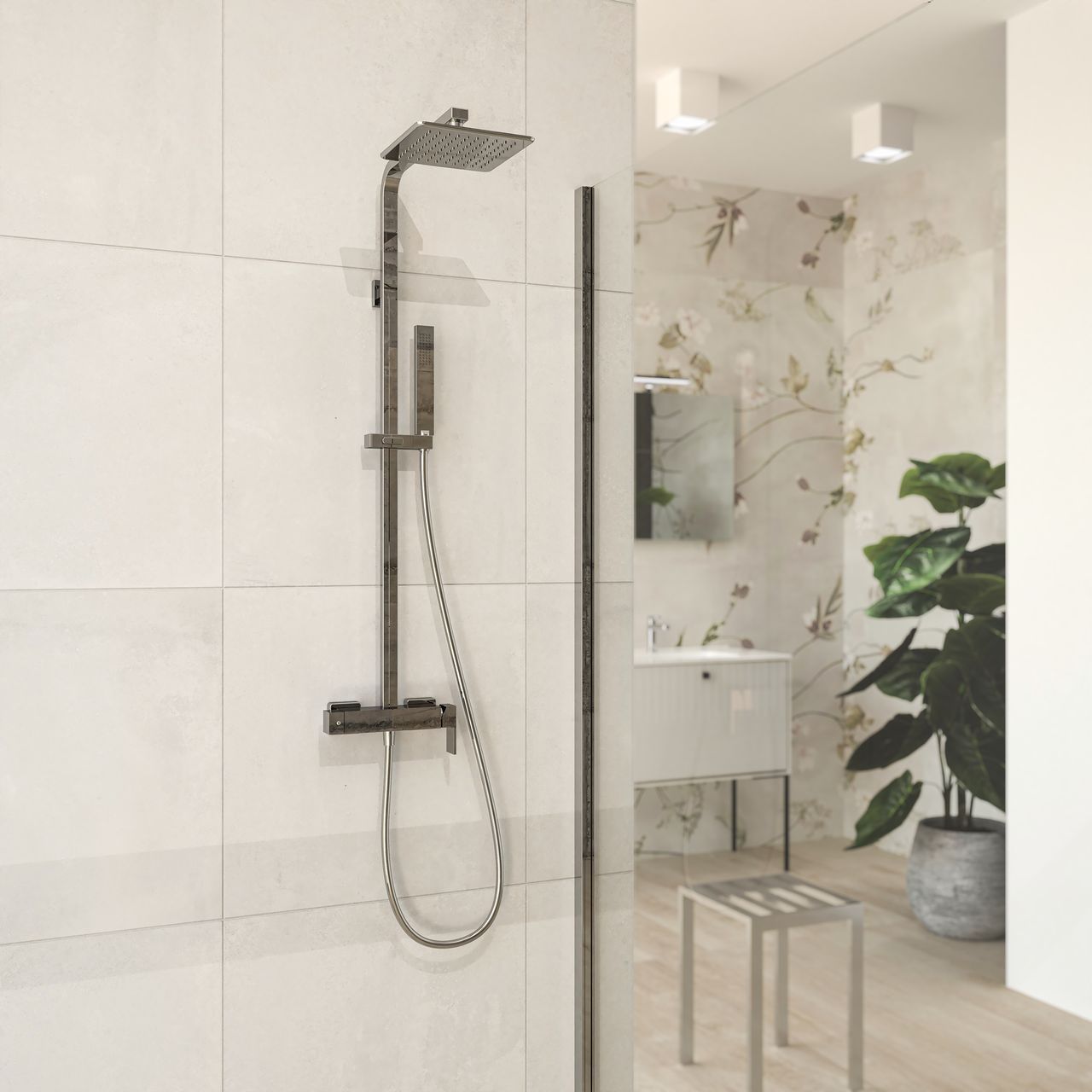 Настенная душевая колонна с переключателем Ercos Square ARCH-00120265 - Вид №1