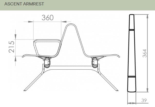 Модульная скамья для медицинских учреждений Green Furniture Concept Ascent ARCH-00118151 - Вид №15