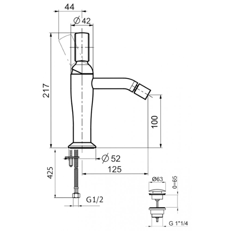OA840102985 Смеситель для биде Webert Opera - Вид №1