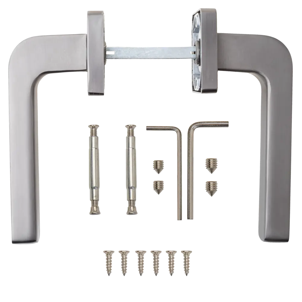Дверная ручка на розетке Armex H-22106-A без запирания цвет графит/хром STLM-2196069 - Вид №2