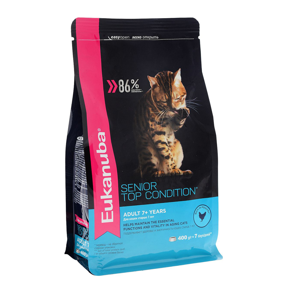ПР0033756 Корм для кошек для пожилых кошек, с домашней птицей сух. 400г Eukanuba 