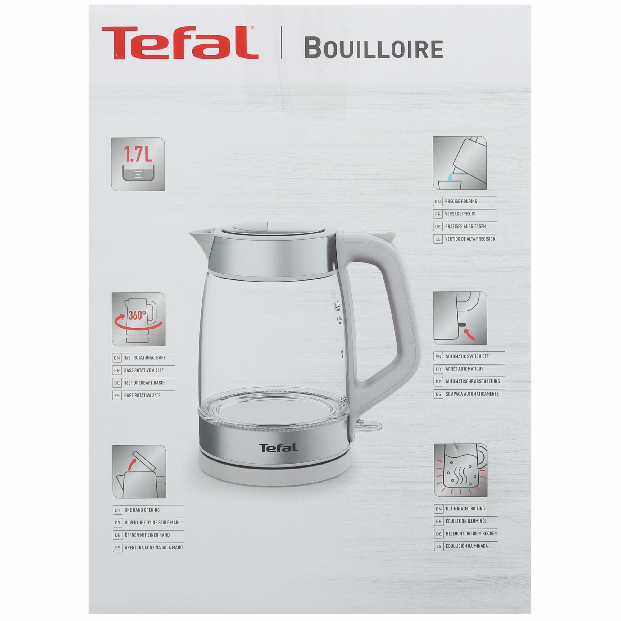 5606090 Электрочайник Tefal Glass Kettle KI605B30 серый STDN-0097864 - Вид №6