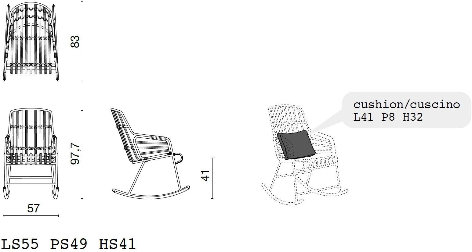Casamania & Horm Кресло-качалка из ротанга с подлокотниками Raphia sun-id-1356399 - Вид №4