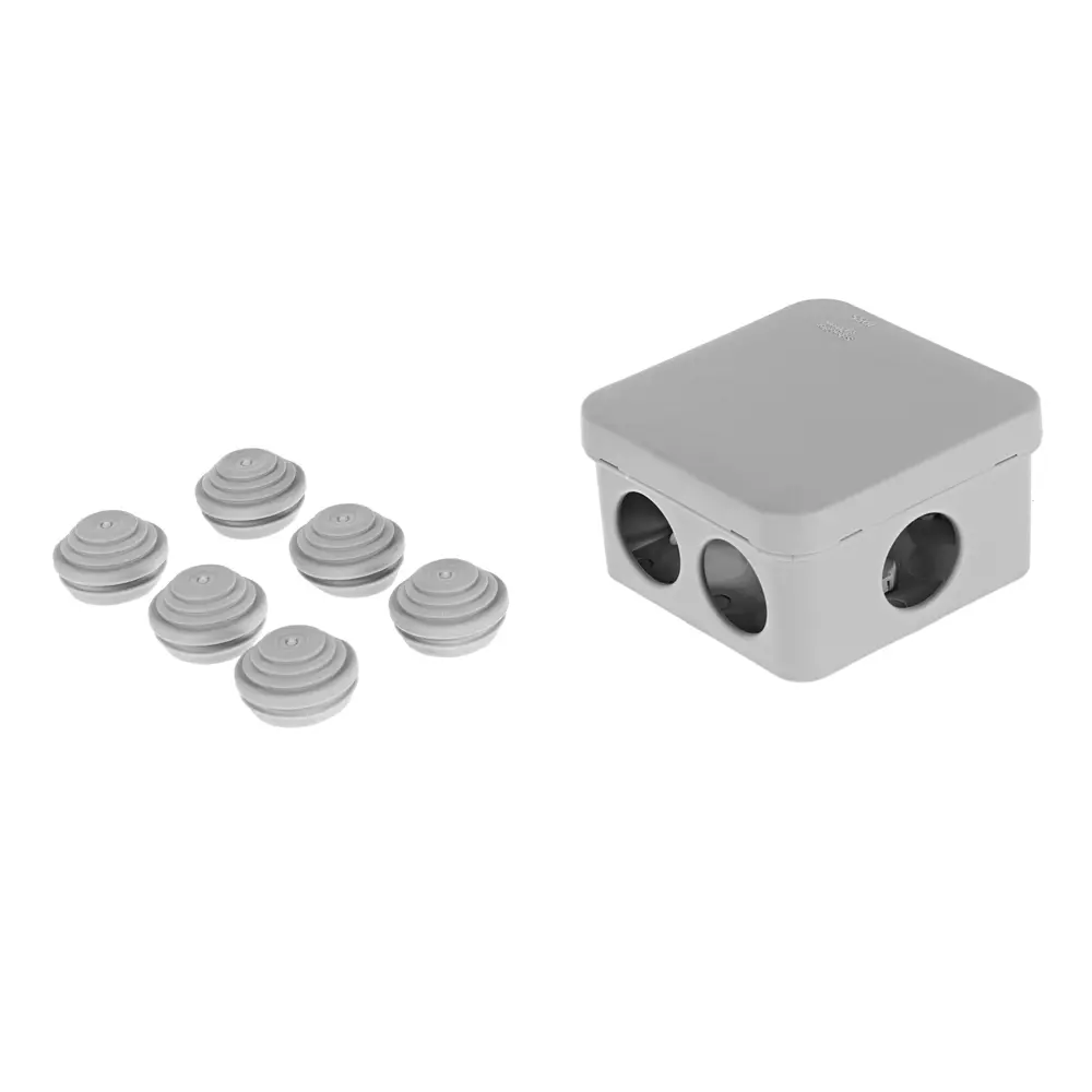 Распределительная коробка открытая Systeme Electric 70x70x40 мм 6 вводов IP55 цвет серый IMT350901 13353024 STLM-2062831  - Вид №1