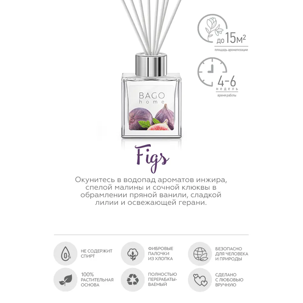 Bago home Диффузор ароматический «Инжир» с натуральным составом 82206237 STLM-0021942 - Вид №2