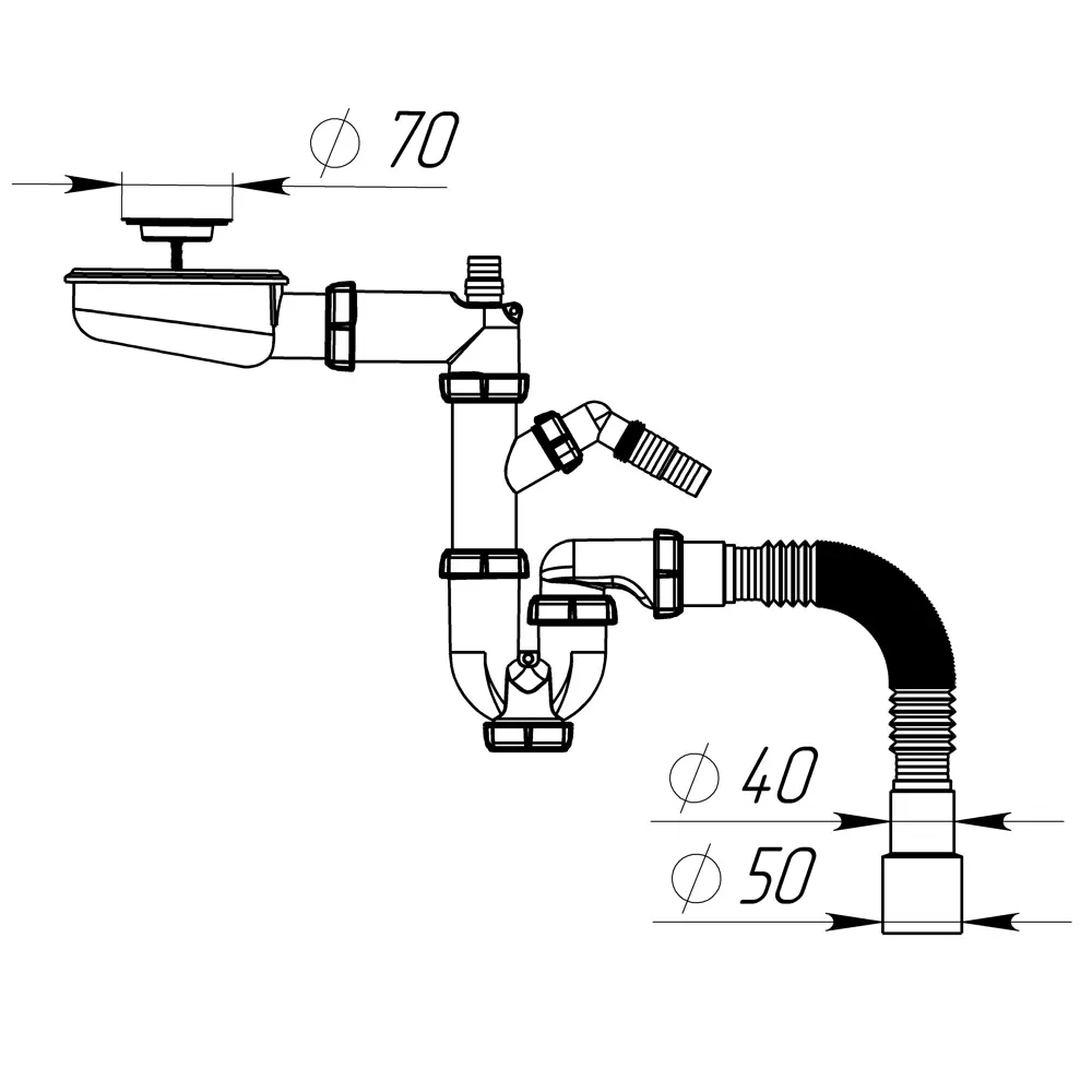 Сифон для раковины Акватер 50 мм полипропилен STLM-2091295 - Вид №2