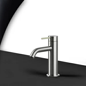 Смеситель для раковины сталь матовая с бежевой ручкой Toki Radomonte TKI1SCIL19