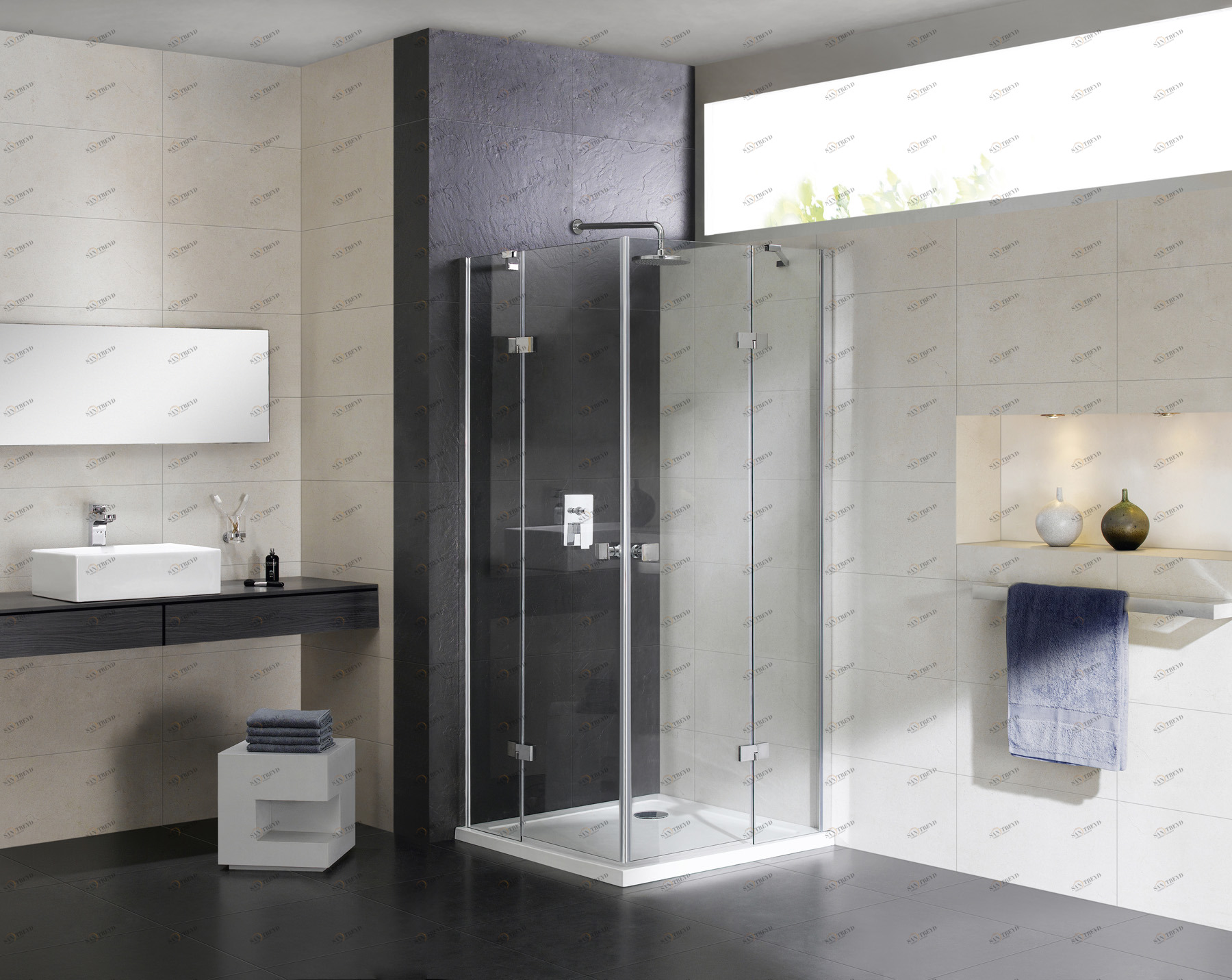 Душевой уголок CEZARES CRYSTAL-S-AH-2-100/90-C-Cr-L