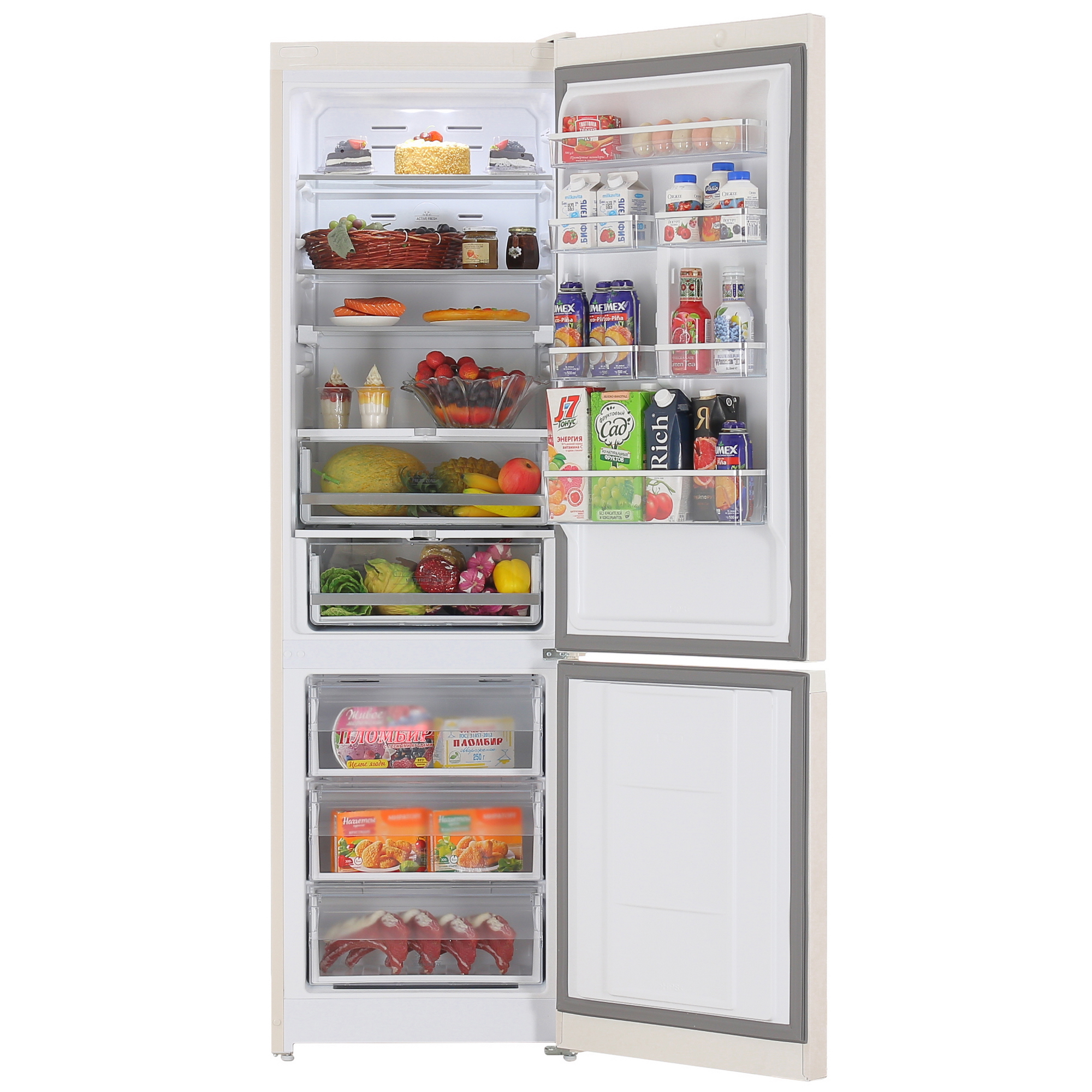 5451936 Холодильник с морозильником   Hotpoint HT 1816 AB бежевый STDN-0090782 - Вид №5