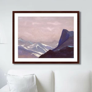 Картина в деревянной раме 42х32 см "Перевал Сугет, 1936 г." КАРТИНЫ В КВАРТИРУ  264839 Белый;розовый;разноцветный