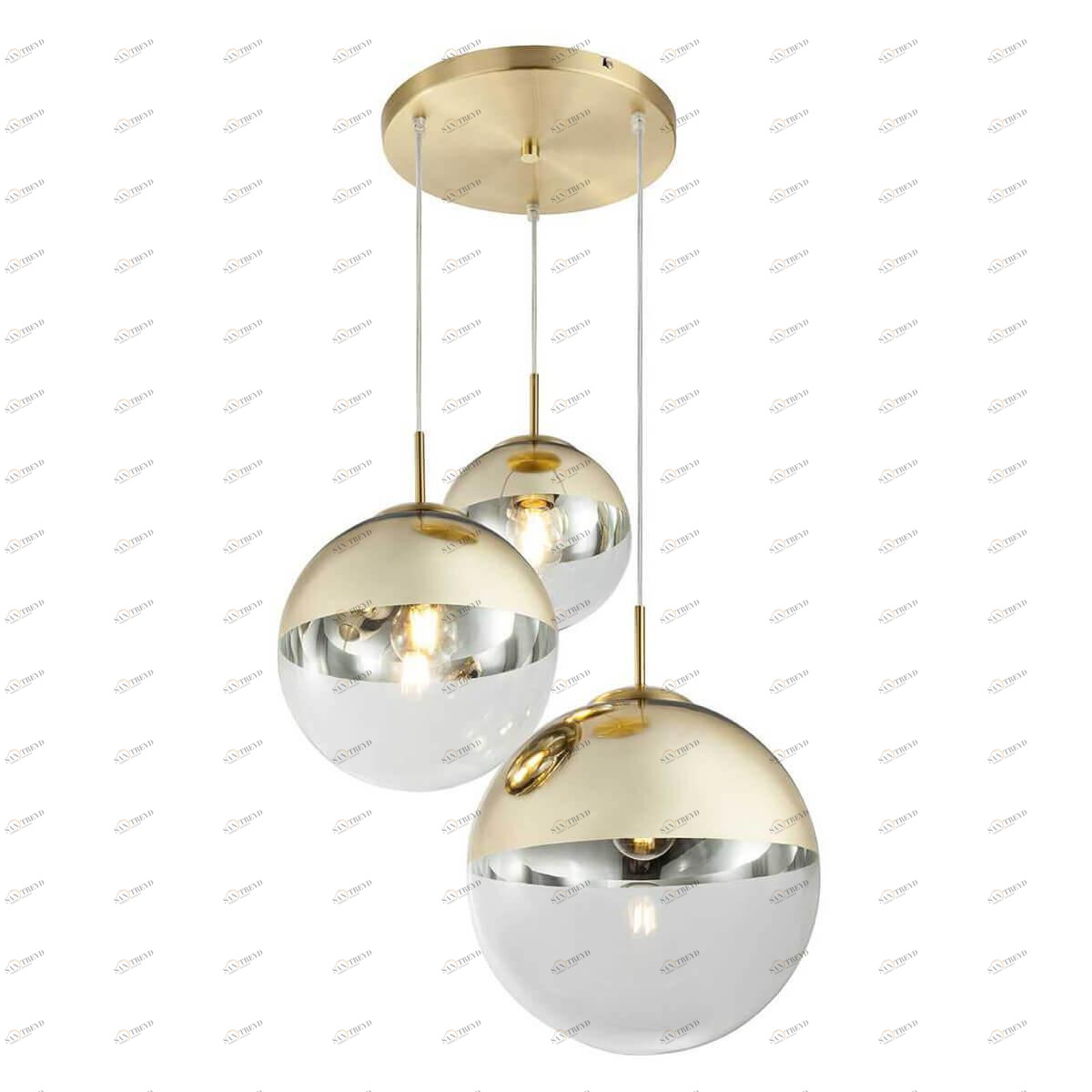 Подвесной светильник золотой Glass TL1203H-03GD TOPLIGHT ДИЗАЙНЕРСКИЕ, GLASS 00-3890132 Золото;прозрачный 