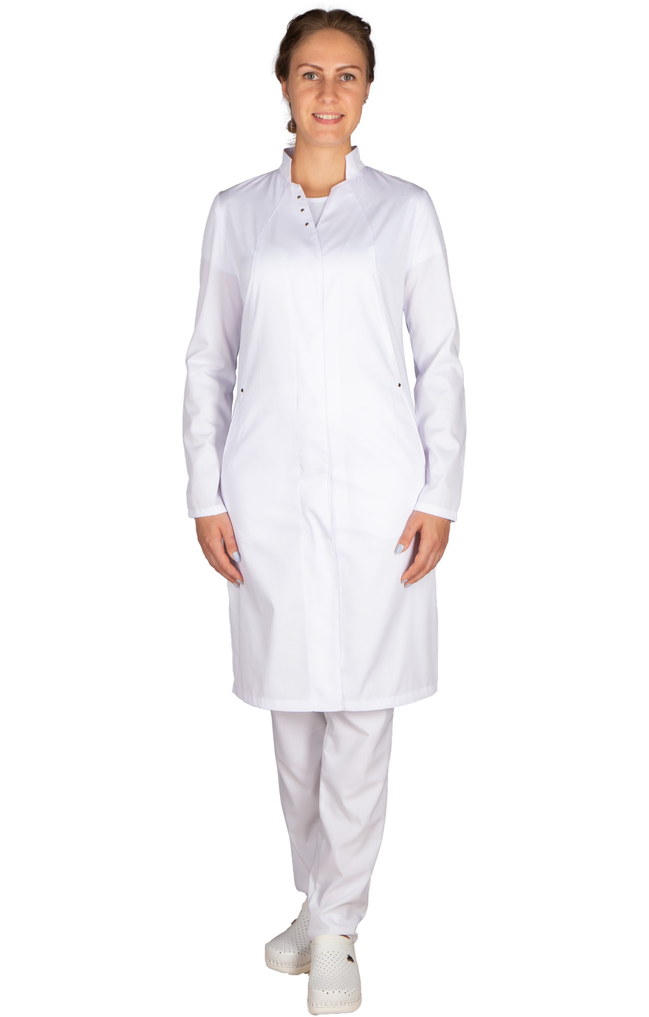4957332 Халат "Элегант" белый  Медицинская одежда  размер 44 Спецодежда  - Вид №7