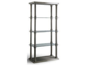 Стальная и стеклянная полка