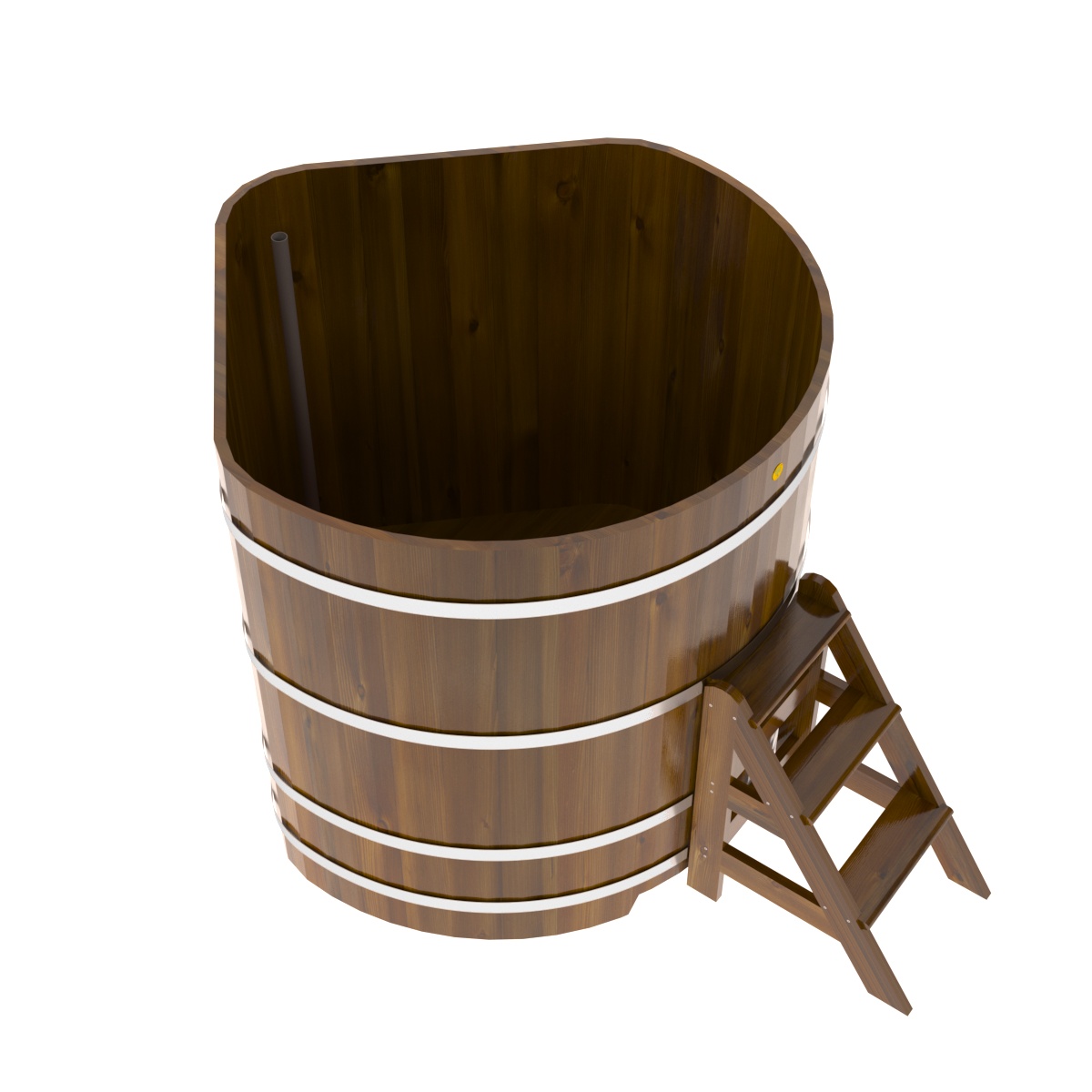 2325 Купель угловая из лиственницы Рустик 1,37х1,37х1,4 морёная Alyarus  - Вид №2