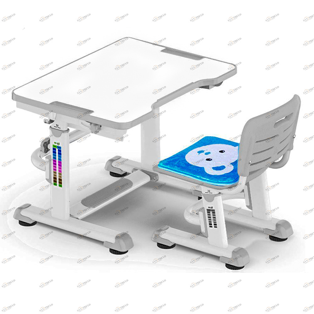 Растущая парта и стул BD-09 Teddy grey белая, серая MEALUX EVO  336178 Белый;серый Santreyd 