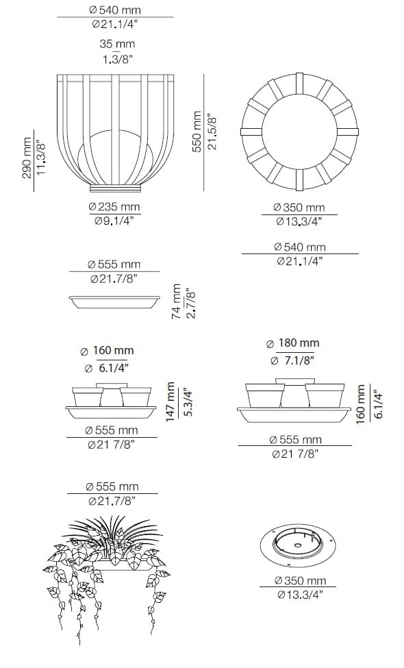 Поли открытый плантатор / торшер Estiluz Bols ARCH-00107664 - Вид №9