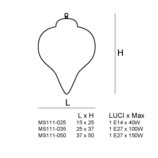 Подвесной светильник из муранского стекла Siru капля ARCH-00083170 - Вид №1