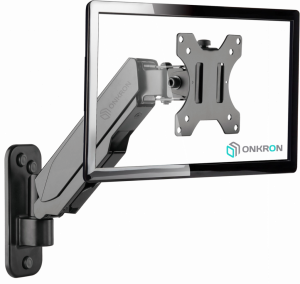 ONKRON G120 BLACK Кронштейн настенный для монитора / 13-32" 1 колено, макс. 100*100, струбцина, наклон -35º+35º поворот 180º, расстояние от стены 85-361мм, макс.перемещение по вертикали 280мм, кабель-канал, пружина, нагрузка 1-8кг ONKRON