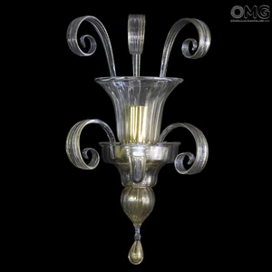 1271 ORIGINALMURANOGLASS Настенный светильник Бра Фоскари с золотом - Пастораль - муранское стекло OMG 25 см