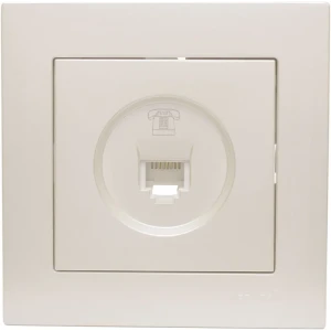 Телефонная розетка встраиваемая Lezard Vesna евро цвет жемчужно-белый перламутр