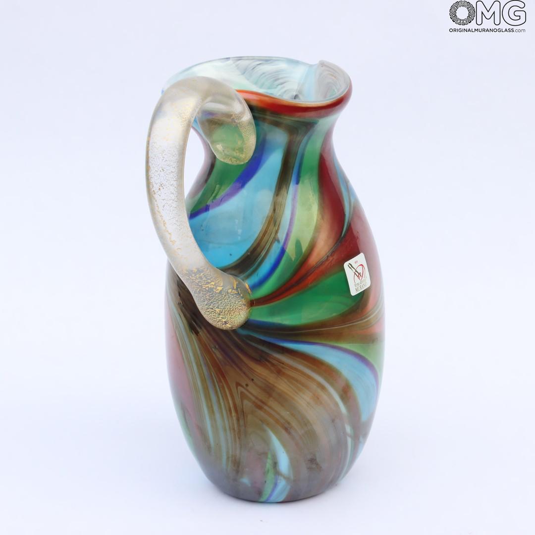 2054 ORIGINALMURANOGLASS Кувшин Андромеда - муранское стекло и серебро 16 см  - Вид №1