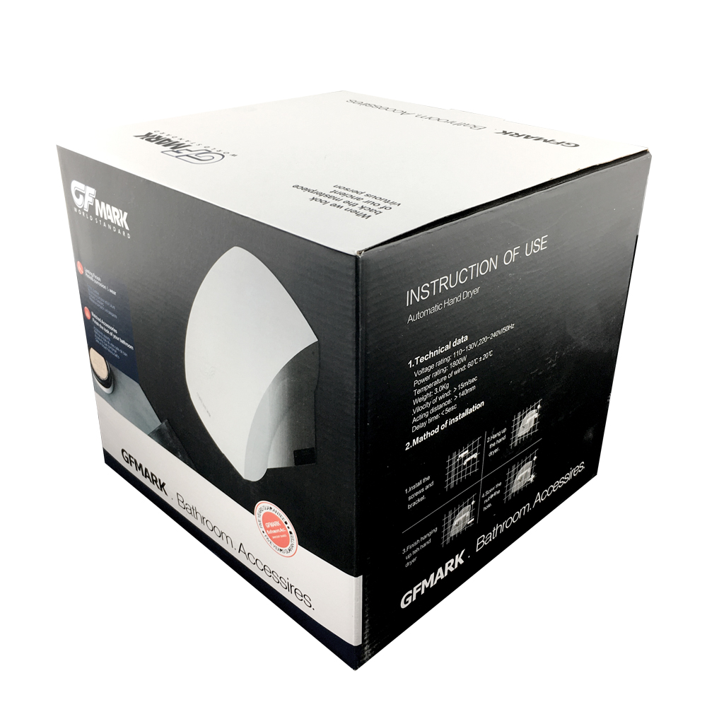 GFmark - Сушилка для рук, цвет белый 1800W, КЛАССИКА, код: 6903  - Вид №3