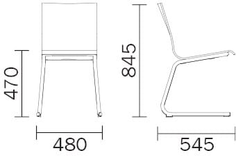 Консольный штабелируемый стул с подлокотниками Pedrali Kuadra ARCH-00146701 - Вид №2