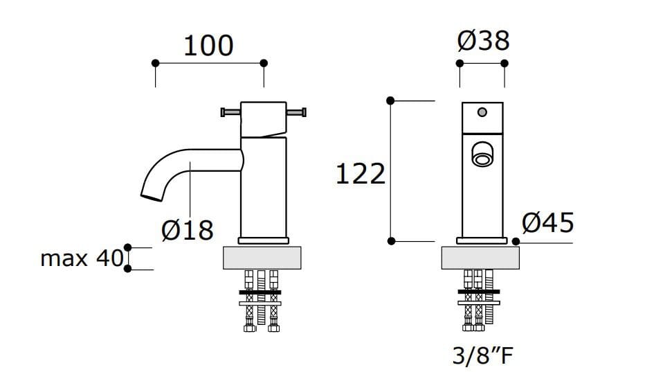 Смеситель для раковины из нержавеющей стали MINA мода ARCH-00124124 - Вид №10